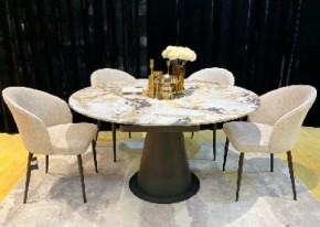 Стол TERAMO 135 GLOSS GRAND JADE SOLID CERAMIC, керамика, поворотн.механизм / Черный каркас, ®DISAUR в Набережных Челнах - naberezhnye-chelny.mebel24.online | фото 2