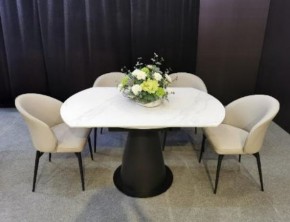 Стол TERAMO 135 GLOSS GRAND JADE SOLID CERAMIC, керамика, поворотн.механизм / Черный каркас, ®DISAUR в Набережных Челнах - naberezhnye-chelny.mebel24.online | фото 3