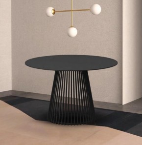 Стол TERNI 120 MATT BLACK MARBLE SOLID CERAMIC Черный мрамор матовый, керамика /Черн.каркас, ®DISAUR в Набережных Челнах - naberezhnye-chelny.mebel24.online | фото 2