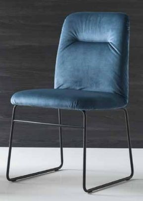 Стул GRETA CB/1904 MET.P15 MATT BLACK/ VENICE S0J OCEAN BLUE в Набережных Челнах - naberezhnye-chelny.mebel24.online | фото