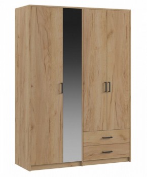 СВЕТЛАНА LOFT Шкаф 4 двери с зеркалом (дуб золотой) в Набережных Челнах - naberezhnye-chelny.mebel24.online | фото