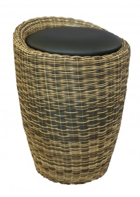 Табурет с местом для хранения LM-1100Rattan, чёрный в Набережных Челнах - naberezhnye-chelny.mebel24.online | фото