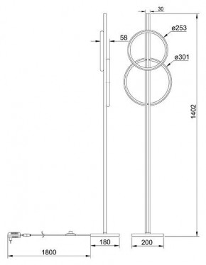 Торшер Arte Lamp Fluido A3913PN-24BK в Набережных Челнах - naberezhnye-chelny.mebel24.online | фото 2