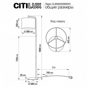Торшер Citilux Тевин CL806031 в Набережных Челнах - naberezhnye-chelny.mebel24.online | фото 3