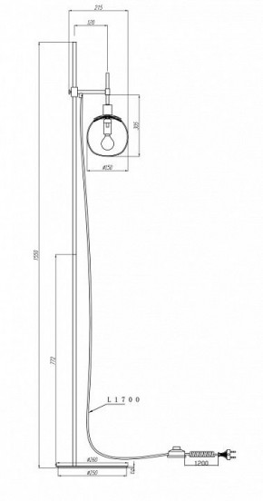 Торшер Maytoni Erich MOD221-FL-01-G в Набережных Челнах - naberezhnye-chelny.mebel24.online | фото 5