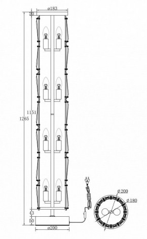 Торшер Maytoni Puntes MOD043FL-08G в Набережных Челнах - naberezhnye-chelny.mebel24.online | фото 3