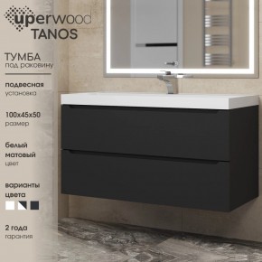 Тумба под раковину Uperwood Tanos 100 см, подвесная, черная матовая в Набережных Челнах - naberezhnye-chelny.mebel24.online | фото 3