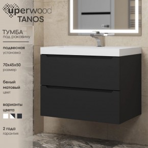 Тумба под раковину Uperwood Tanos 70 см, подвесная, черная матовая в Набережных Челнах - naberezhnye-chelny.mebel24.online | фото 3