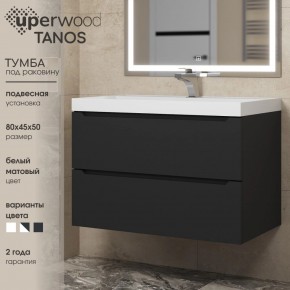 Тумба под раковину Uperwood Tanos 80 см, подвесная, черная матовая в Набережных Челнах - naberezhnye-chelny.mebel24.online | фото 3