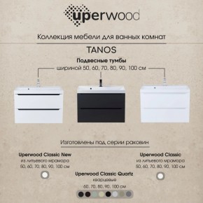 Тумба под раковину Uperwood Tanos 90 см, подвесная, белая/графит в Набережных Челнах - naberezhnye-chelny.mebel24.online | фото 10
