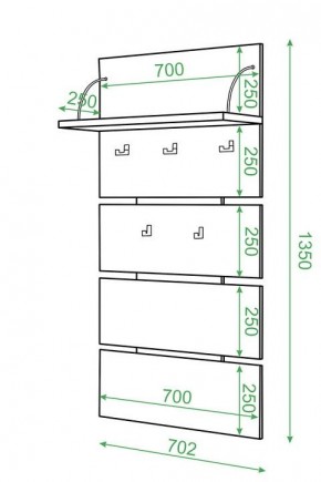 Вешалка настенная Домино СТ-50 в Набережных Челнах - naberezhnye-chelny.mebel24.online | фото 2